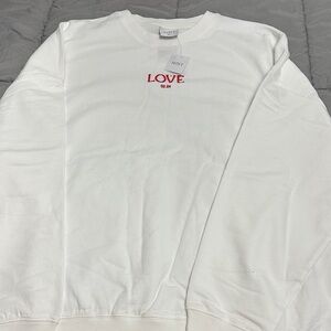 Seint White Sweatshirt with Red Logo